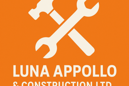 O echipă de meseriași (instalator, electrician, tâmplar) lucrând pe un șantier de construcții din Croydon, simbolizând angajări la Luna Apollo & Construction Limited.