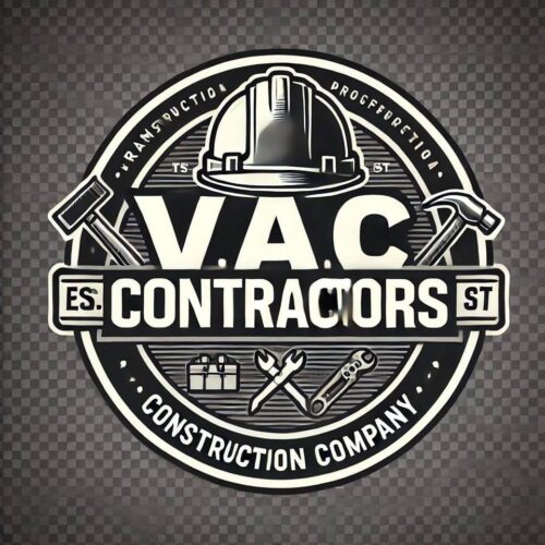 Un muncitor în construcții zâmbind cu o cască galbenă și o mapă, alături de diverse carduri CSCS și logo-ul VÅC Contractors LTD, promovând obținerea cardului CSCS în Londra.